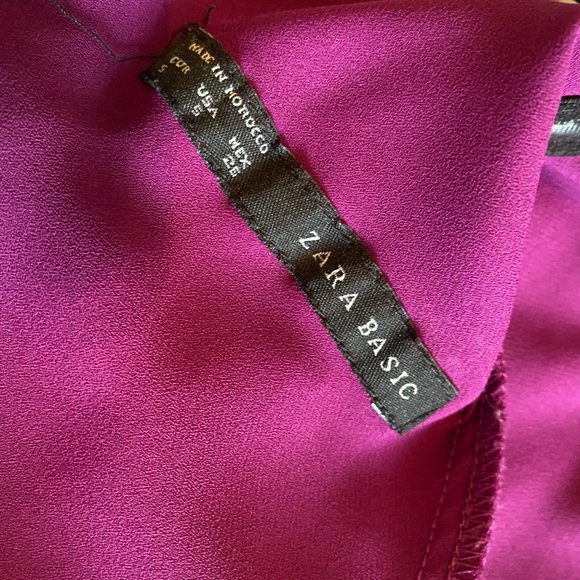 ZARA BASIC Open Back Magenta Top - Size S - Picture 9 of 10